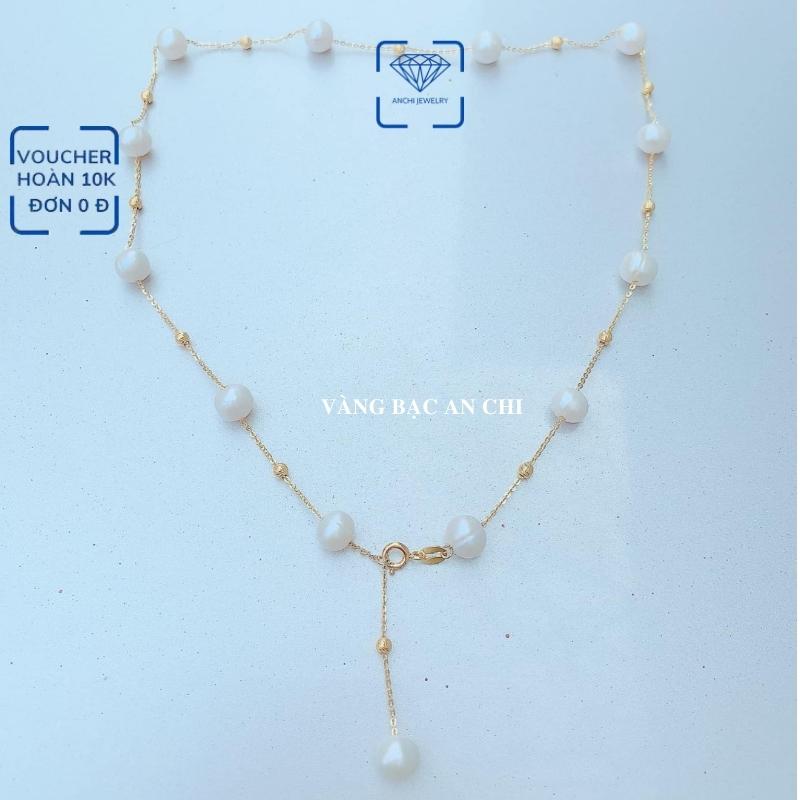 Dây chuyền ngọc trai nữ bạc thật mạ vàng mặc áo dài đẹp mã 67AC250