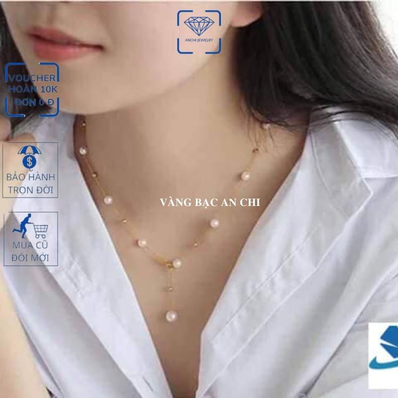 Dây chuyền ngọc trai nữ bạc thật mạ vàng mặc áo dài đẹp mã 67AC250