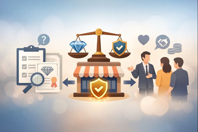 Nơi mua nhẫn cầu hôn là trung gian kết nối sản phẩm, thông tin và quyền lợi người mua