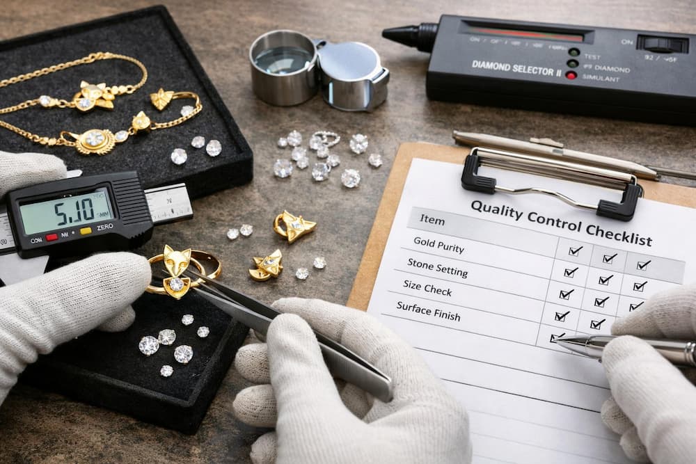 Các bước kiểm soát chế tác và kiểm định bộ trang sức vàng 10K BTSV36