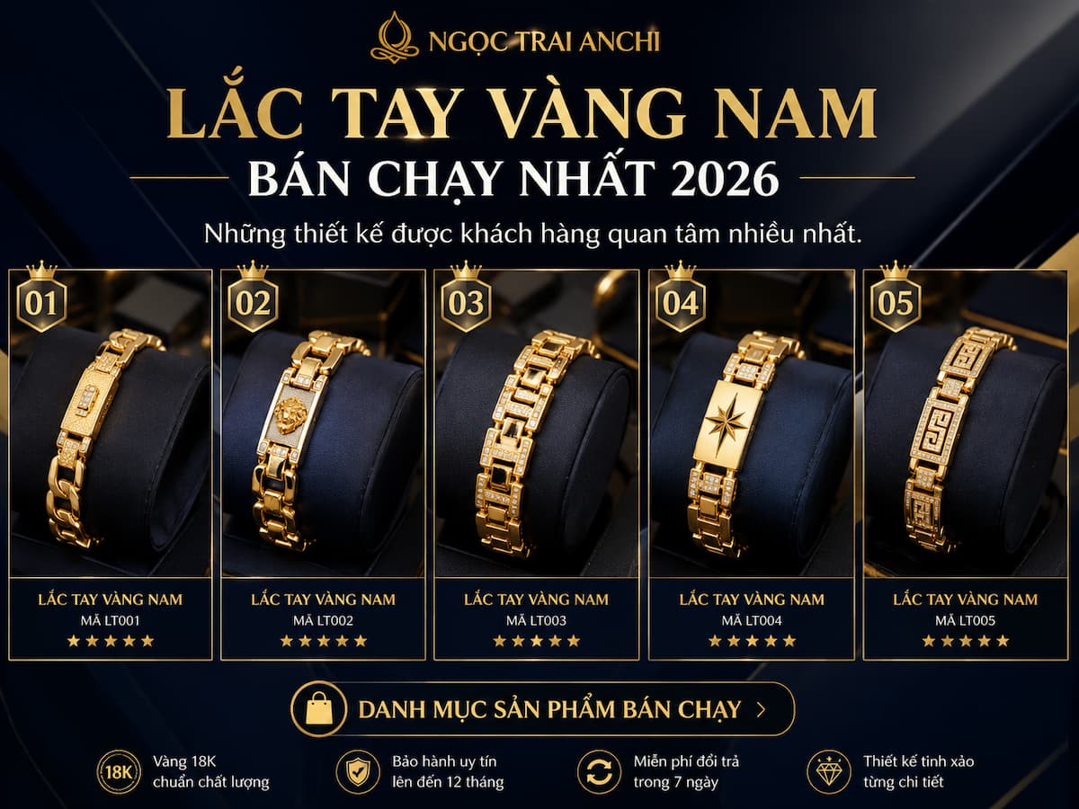 Lắc Tay Vàng Nam bán chạy được nhiều khách hàng lựa chọn