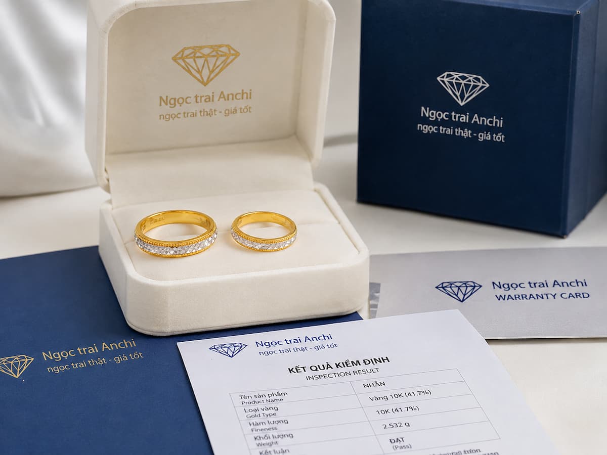 NVCD168 cùng thông tin kiểm định tuổi vàng và sản phẩm thực tế tại Ngọc Trai Anchi