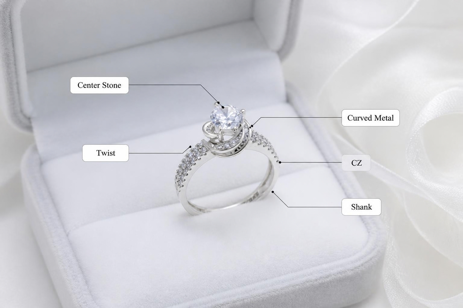 NVCH006 với đá chủ tròn và cấu trúc xoắn tạo các hướng chuyển động kim loại quanh cụm trung tâm