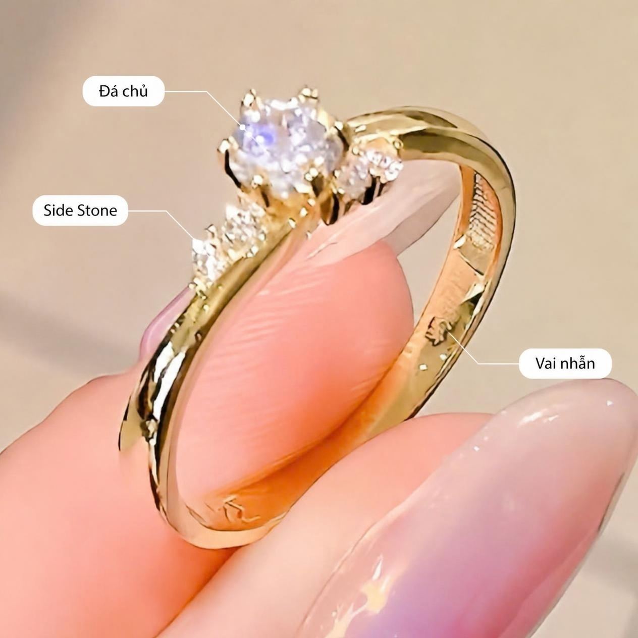 Mẫu 1 – Side Stone chuyển tiếp mềm