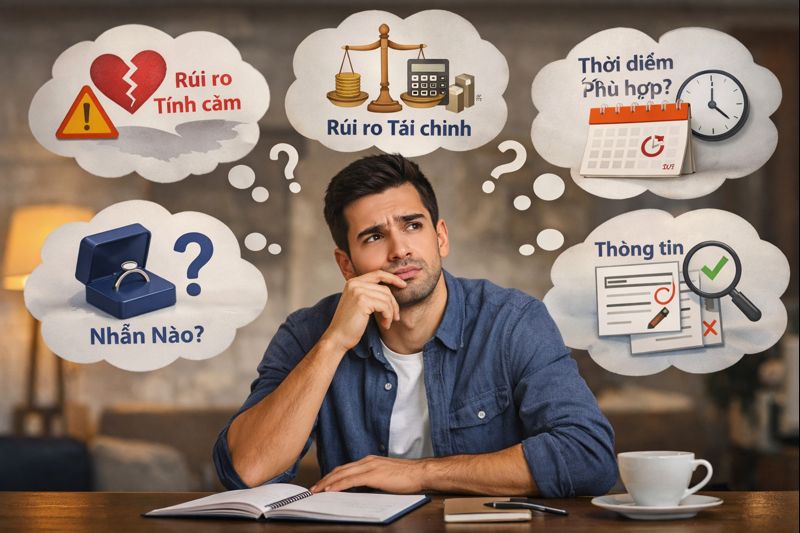 Rủi ro thường gặp trong quá trình chuẩn bị và lựa chọn nhẫn cầu hôn