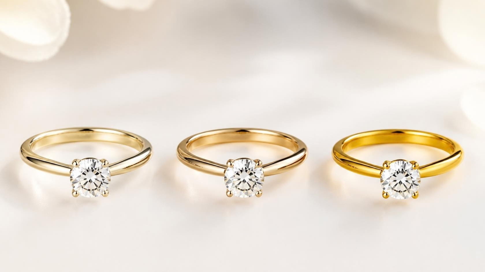 So sánh nhẫn cầu hôn vàng 10K 14K và 18K theo chất liệu và thiết kế