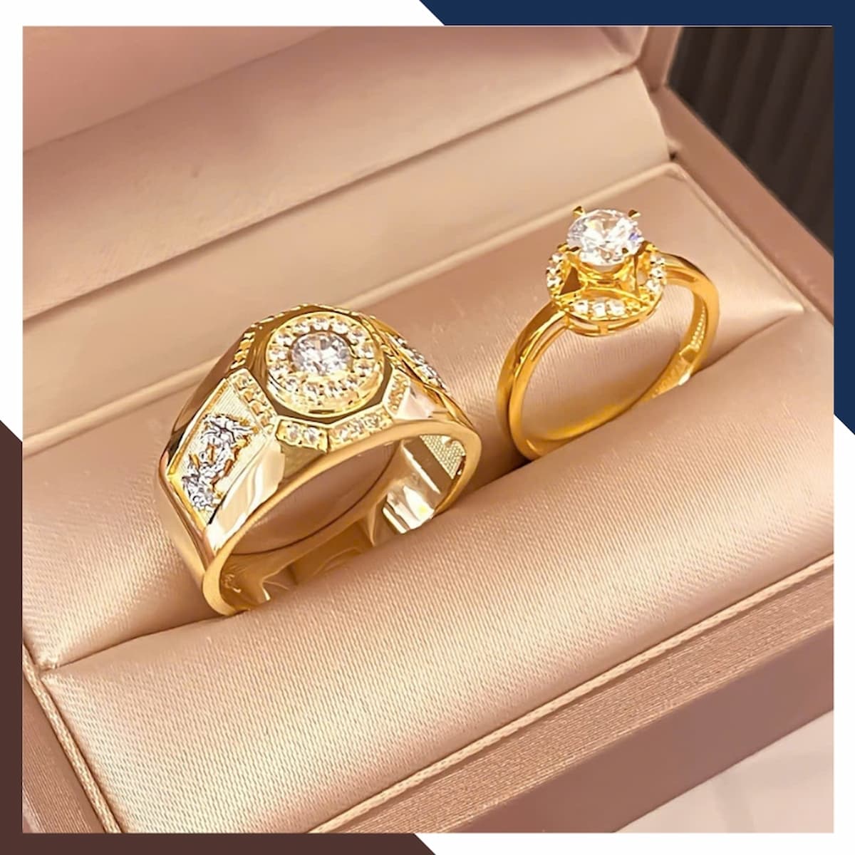 Thiết kế NVCD166 thể hiện đá trung tâm, cụm đá phụ và các lớp chi tiết vàng trên mặt nhẫn