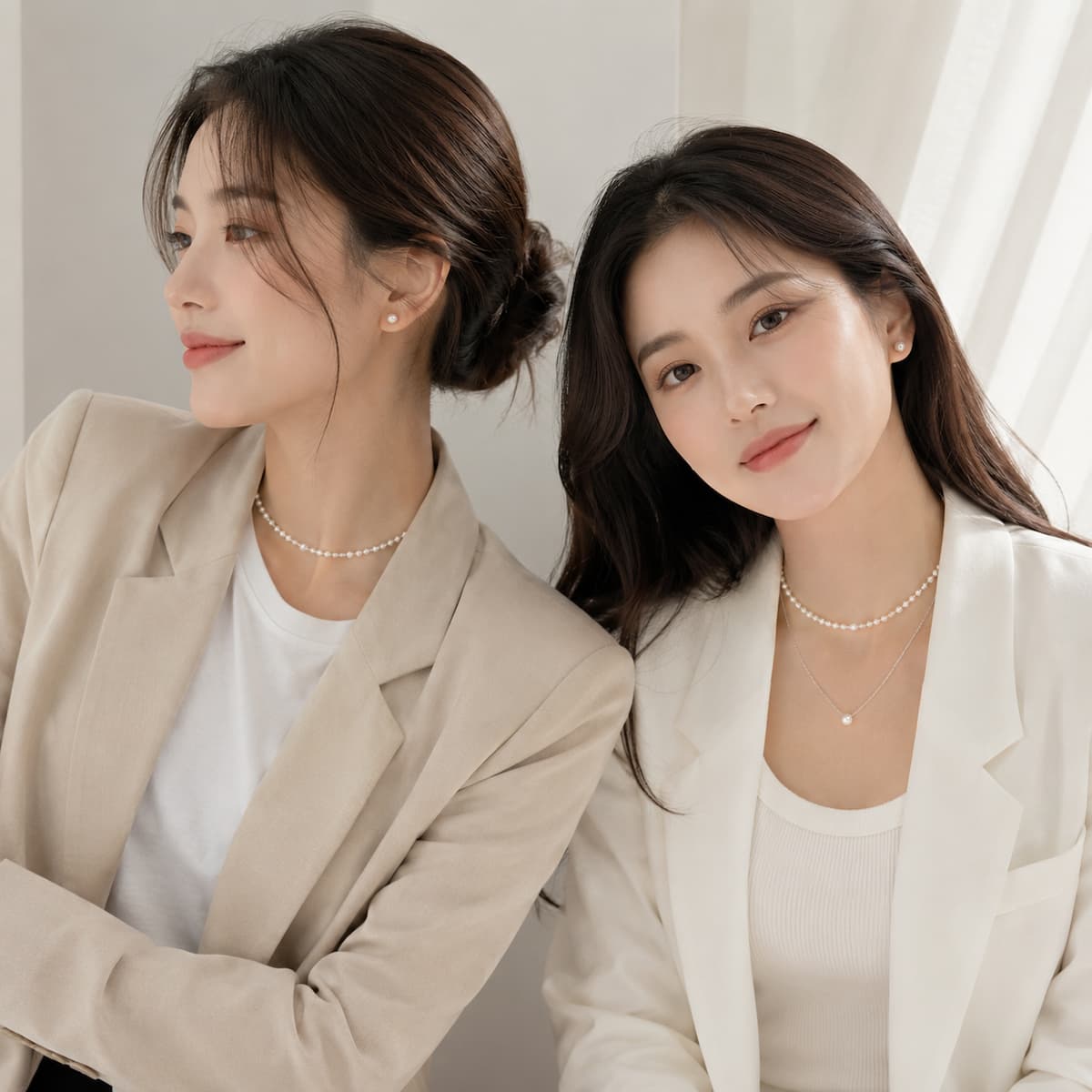 trang sức ngọc trai dễ phối đồ hằng ngày với vòng cổ choker và layer pearl phong cách thanh lịch hiện đại