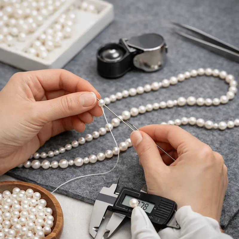 VCNT180 được xâu chuỗi thủ công và kiểm soát độ đồng đều hạt trước khi giao