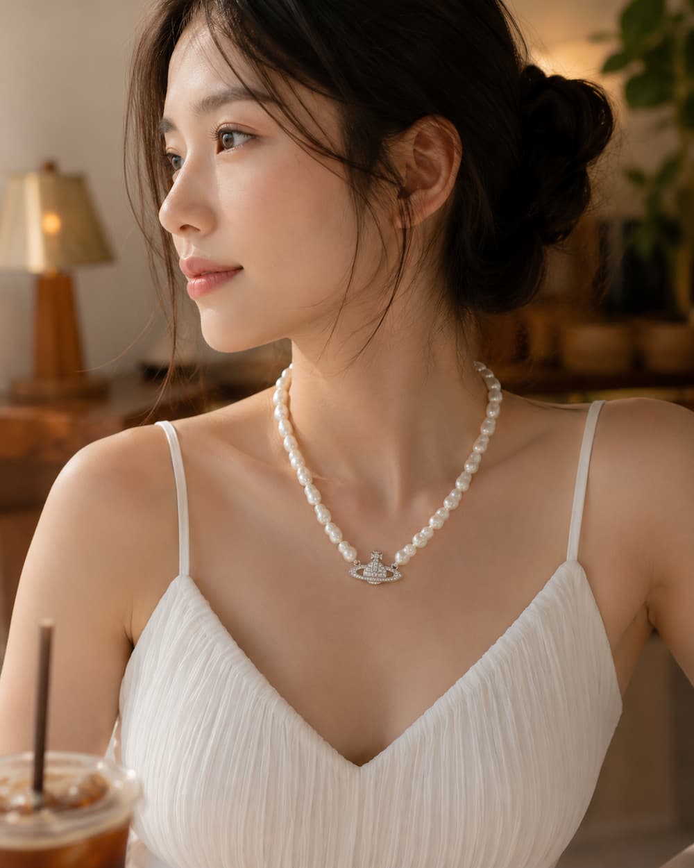 Vòng cổ ngọc trai dị hình VCNT192 phong cách clean girl và modern feminine
