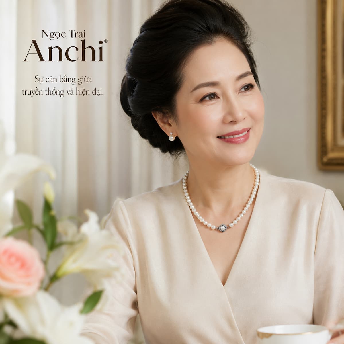 Vòng Cổ Ngọc Trai VCNT200 dành cho phụ nữ trung niên yêu phong cách thanh lịch