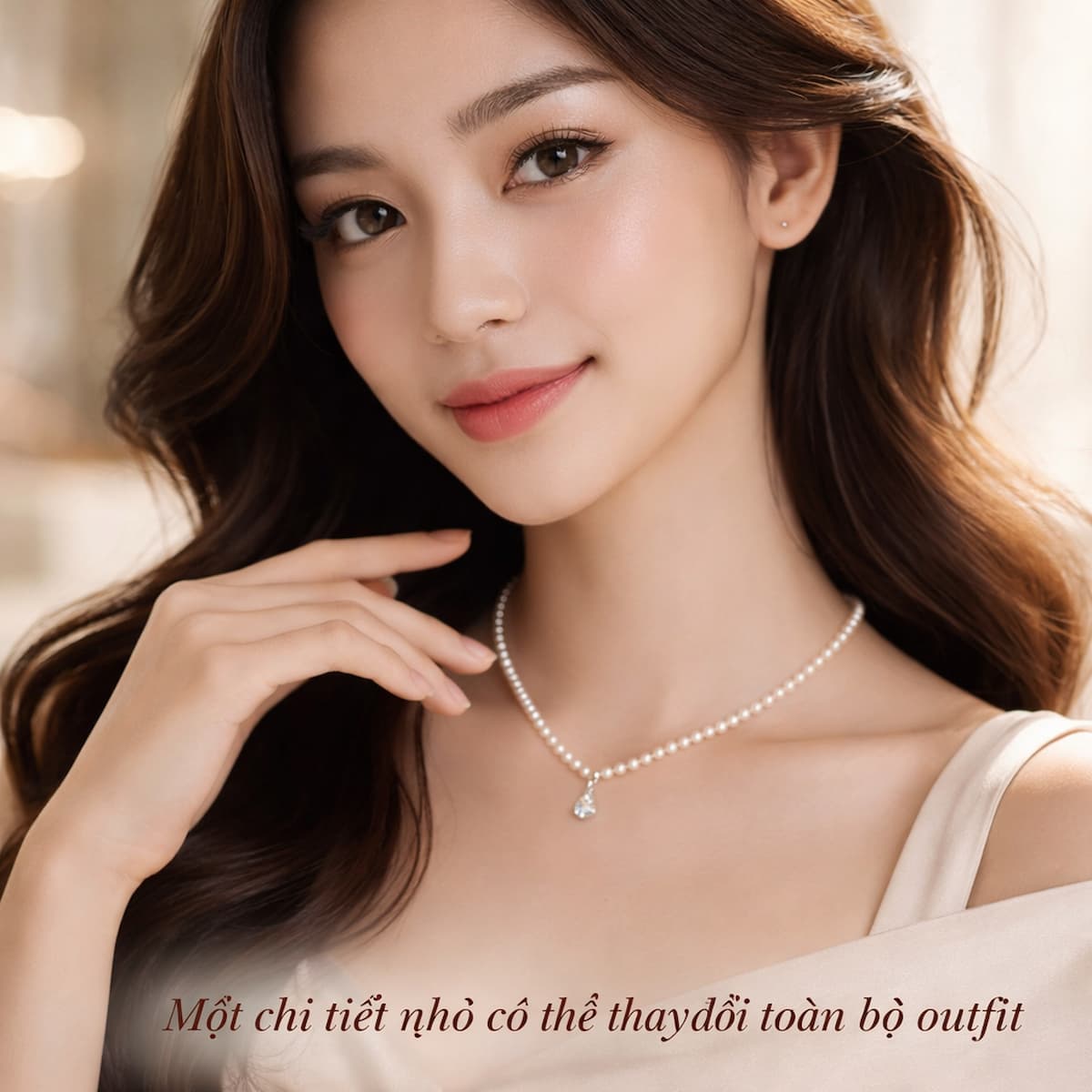 Vòng cổ ngọc trai có mặt giúp tạo dấu ấn phong cách cá nhân