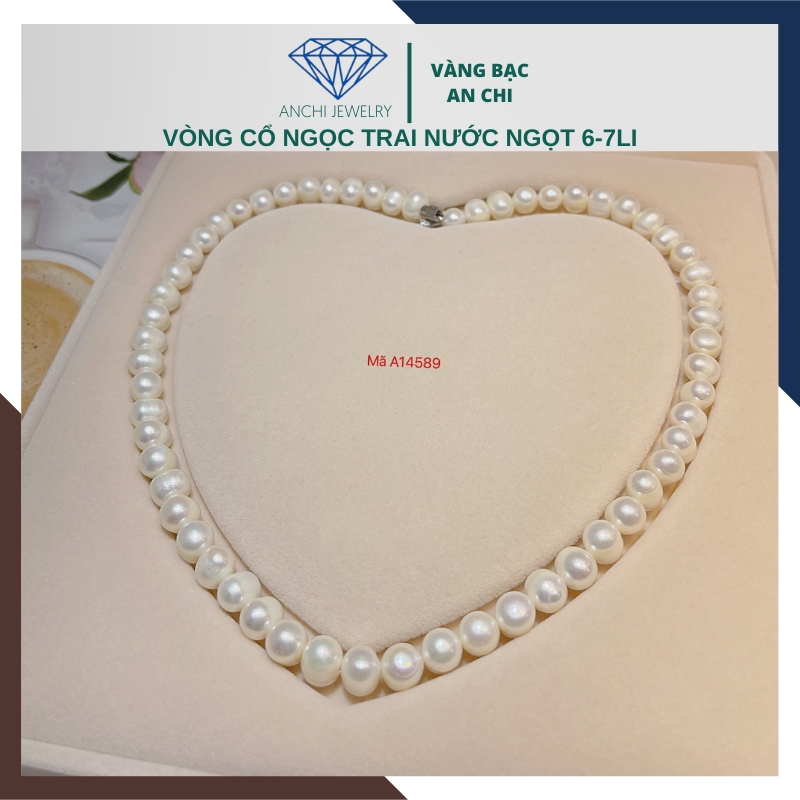 Vòng cổ ngọc trai thật nuôi nước ngọt tự nhiên mặc áo dài mã 67CH170K5