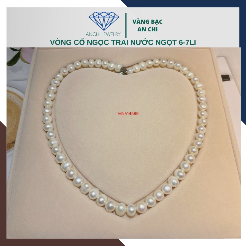 Vòng cổ ngọc trai thật nuôi nước ngọt tự nhiên mặc áo dài mã 67CH170K5