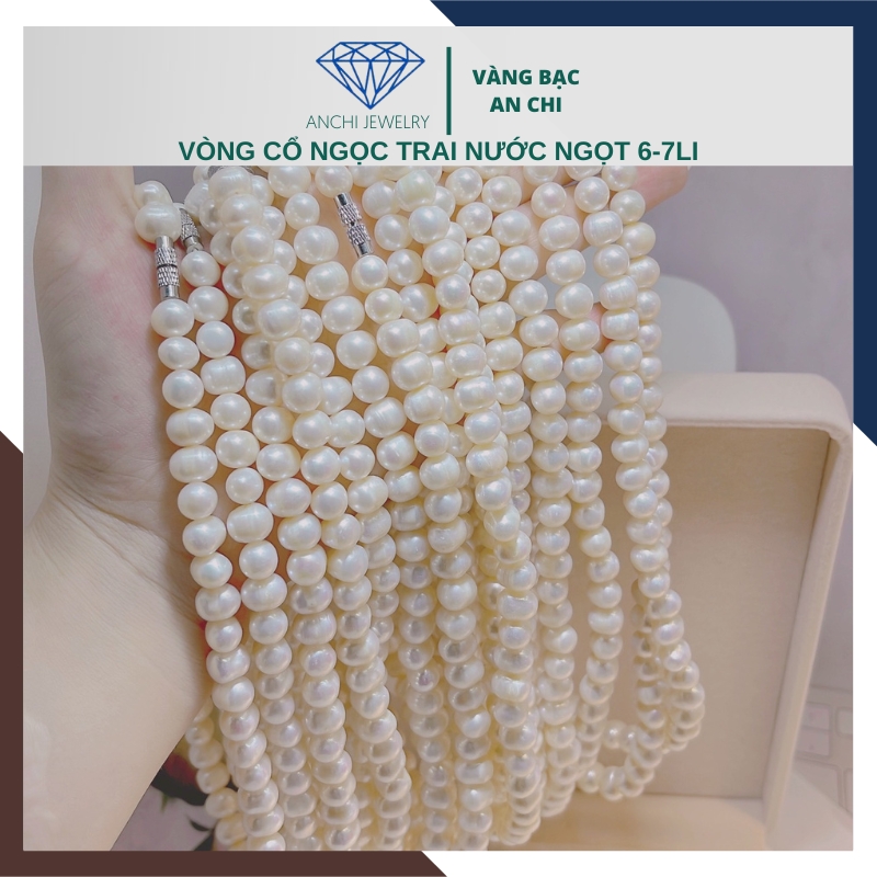 Vòng cổ ngọc trai thật nuôi nước ngọt tự nhiên mặc áo dài mã 67CH170K5