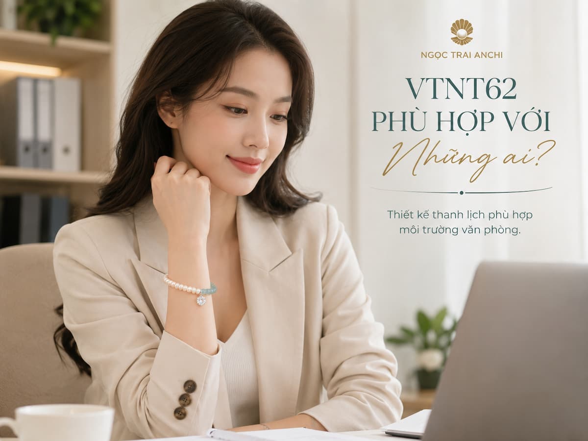 Vòng Tay Ngọc Trai Phối Đá Lam Ngọc VTNT62 dành cho nữ công sở
