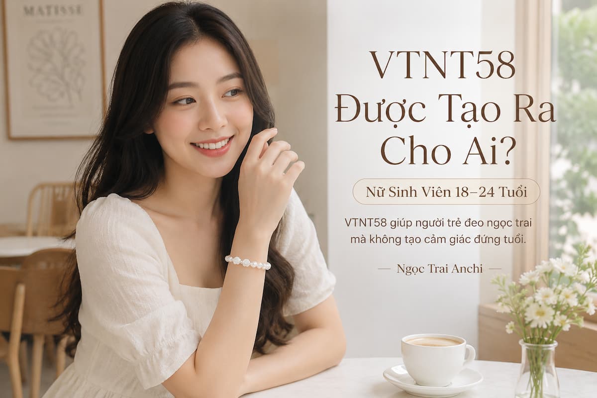 Sinh viên đeo Vòng Tay Ngọc Trai Hoa Hồng VTNT58 phong cách trẻ trung nữ tính