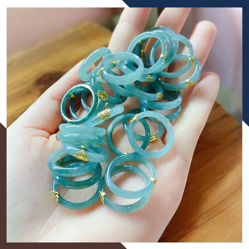 Nhẫn Lam Ngọc Tự Nhiên A+ Bọc Hoa Sen Vàng 10K – NPT53