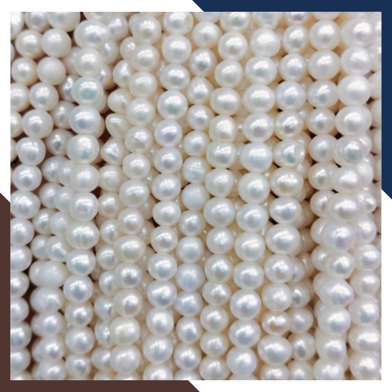 Bán sỉ chuỗi ngọc trai nguyên liệu size 4.5mm loại đẹp làm vòng cổ vòng tay mã AC270