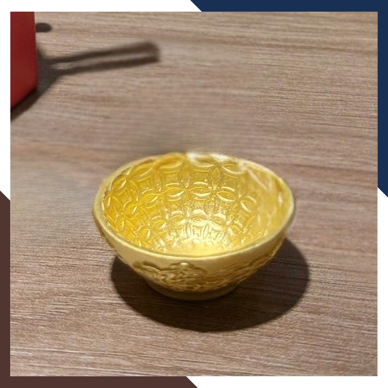 Bộ Bát Đũa Vàng Ta 24K 9999 QTV32 – Kỷ Vật Thôi Nôi Cho Bé | Ngọc Trai Anchi