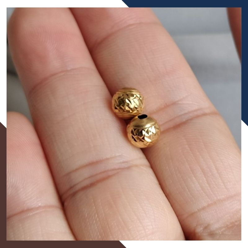 Bi vàng tây 10k size 6mm kiểu phay xoắn mã 1P299