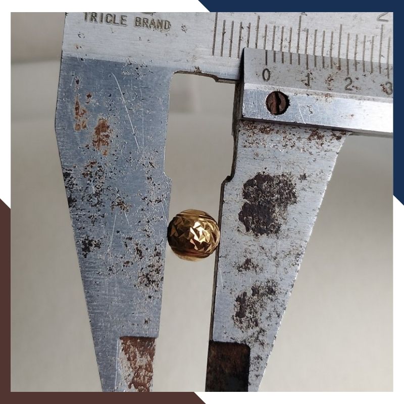 Bi vàng tây 10k size 6mm kiểu phay xoắn mã 1P299