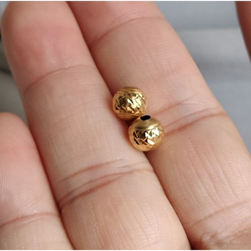 Bi vàng tây 10k size 6mm kiểu phay xoắn mã 1P299