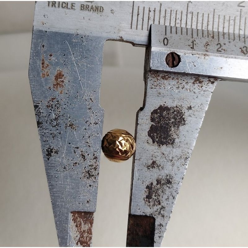 Bi vàng tây 10k size 6mm kiểu phay xoắn mã 1P299