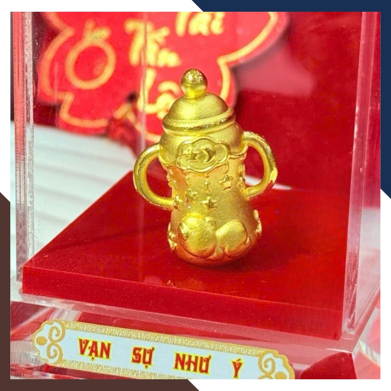 Bình Sữa Vàng 9999 QTV06 - Quà Thôi Nôi/ Đầy Tháng/ Sinh Nhật Cho Bé