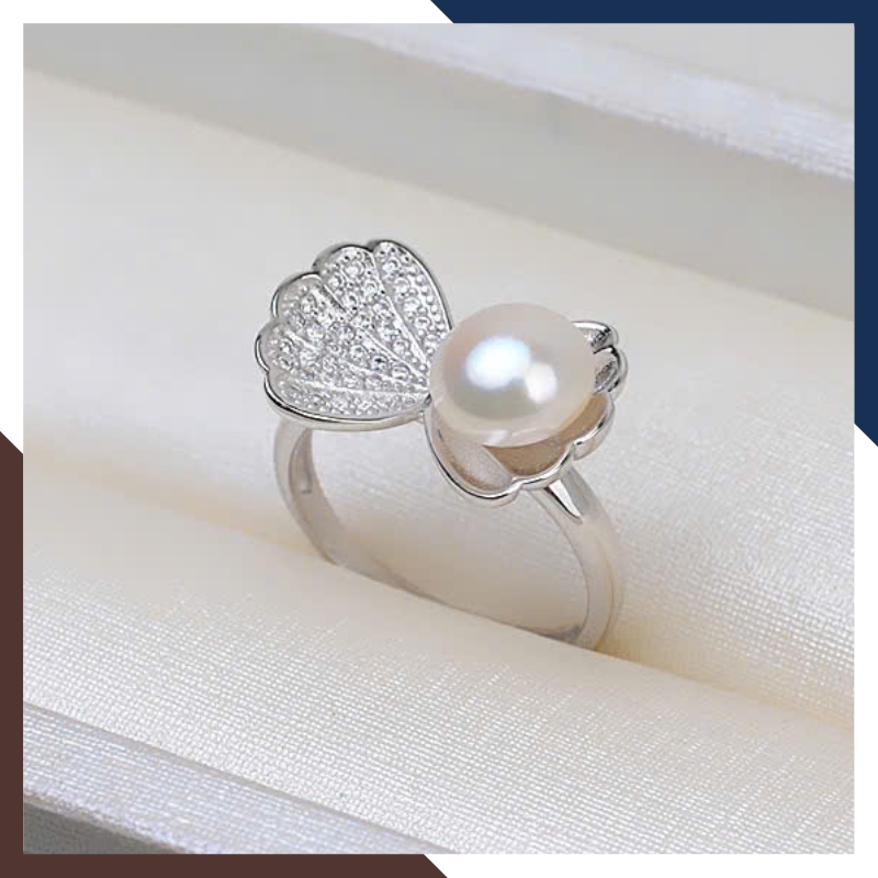 Bộ Trang Sức Ngọc Trai Bạc Hình Vỏ Sò BTSNT165