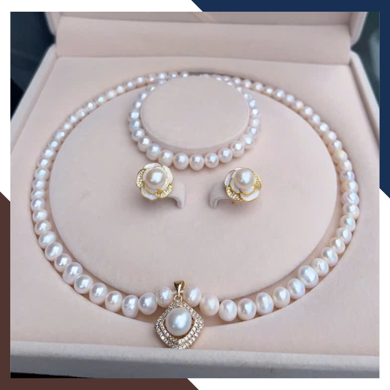Bộ Trang Sức Ngọc Trai Cho Mẹ, Phụ Nữ Trung Niên Sang Trọng Mã BTSNT112