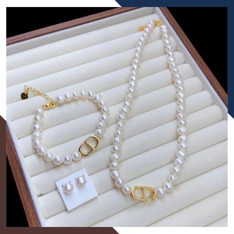 Bộ trang sức ngọc trai Dior BTSNT216 – Vẻ đẹp thanh lịch, chuẩn phong cách quý cô hiện đại