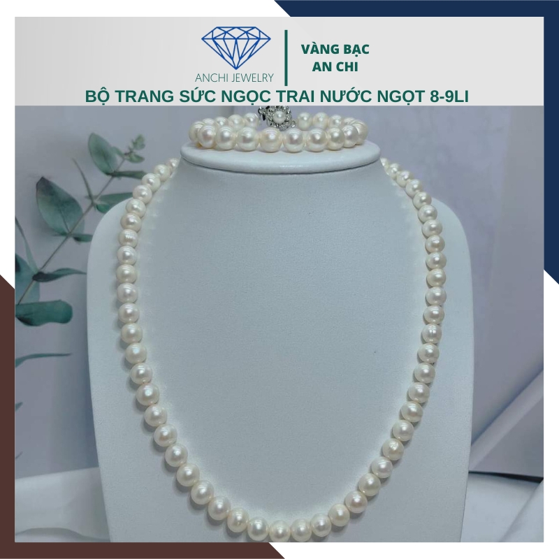 Bộ trang sức ngọc trai nuôi 8mm mã BTSNT09