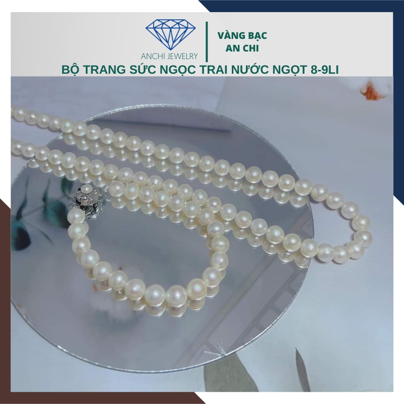 Bộ trang sức ngọc trai nuôi 8mm mã BTSNT09
