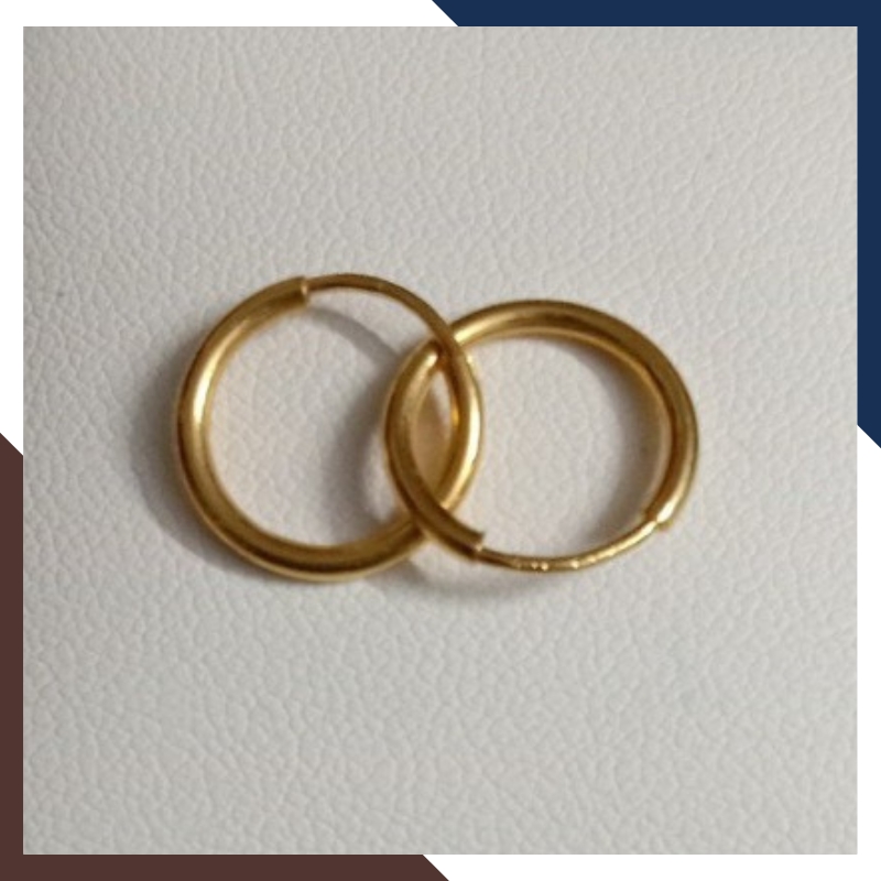 Bông tai tròn vàng tây 10k sát tai nam nữ mã TL16