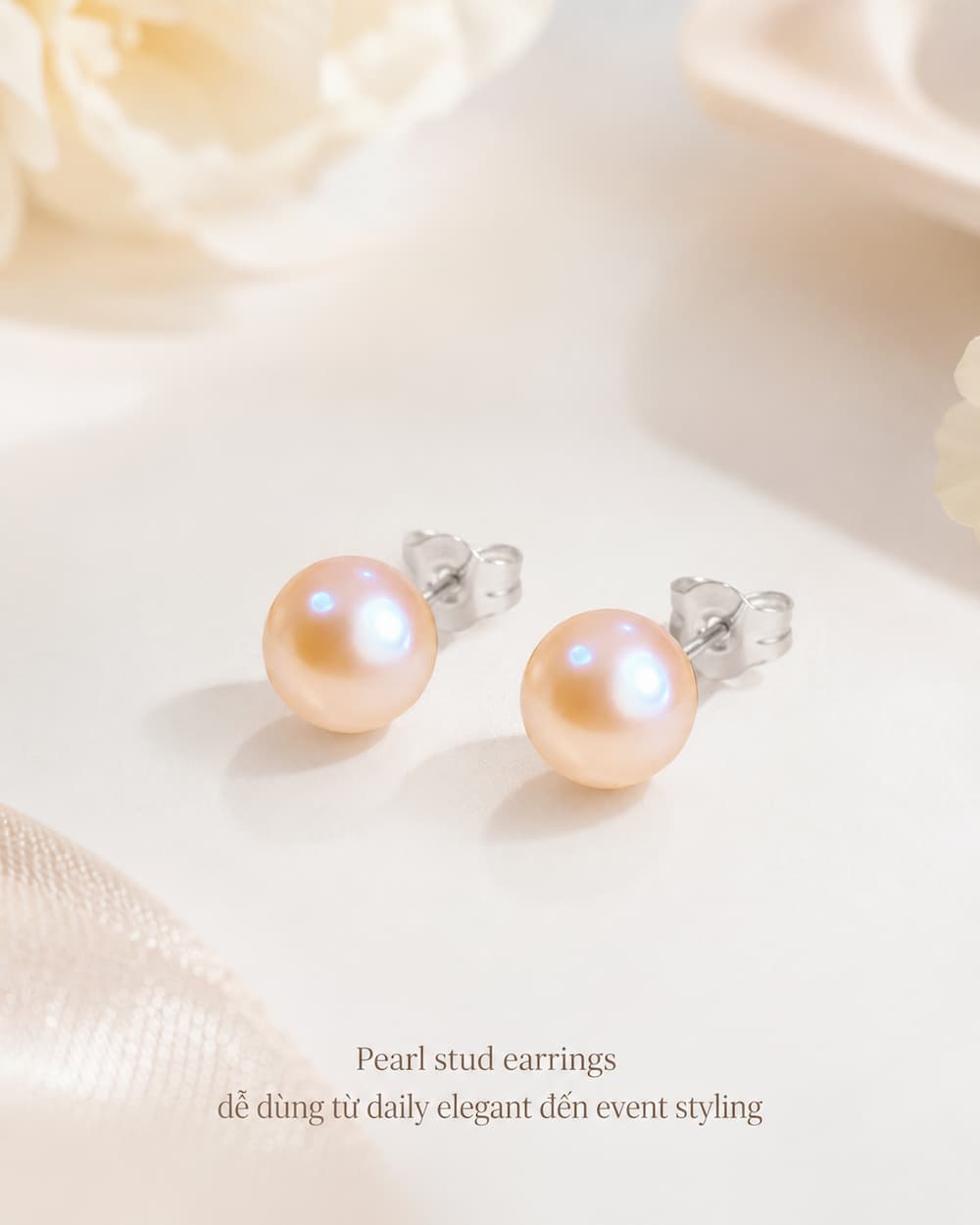 Bộ Trang Sức Ngọc Trai Màu Hồng BTSNT257 – Set Pearl Feminine Luxury Sang Trọng, Nữ Tính Và Dễ Ứng Dụng