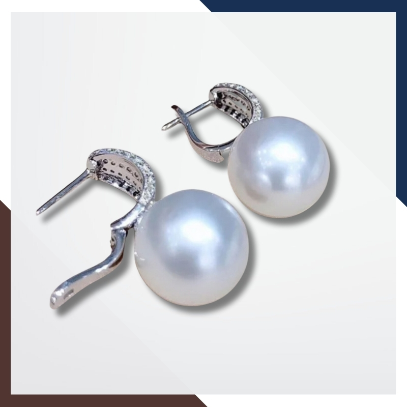 Bông Tai Ngọc Trai Thật Bạc Cao Cấp Mới Đẹp BTNT121