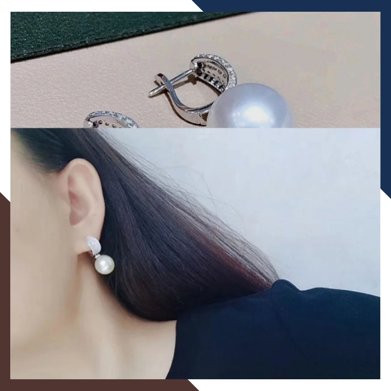 Bông Tai Ngọc Trai Thật Bạc Cao Cấp Mới Đẹp BTNT121