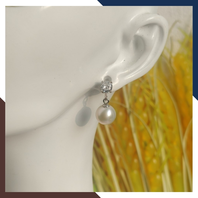 Bông tai ngọc trai thật, mẫu bông tai ngọc trai tòn ten mới đẹp sang trọng cho nữ mã K60TT78