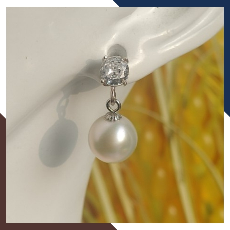 Bông tai ngọc trai thật, mẫu bông tai ngọc trai tòn ten mới đẹp sang trọng cho nữ mã K60TT78