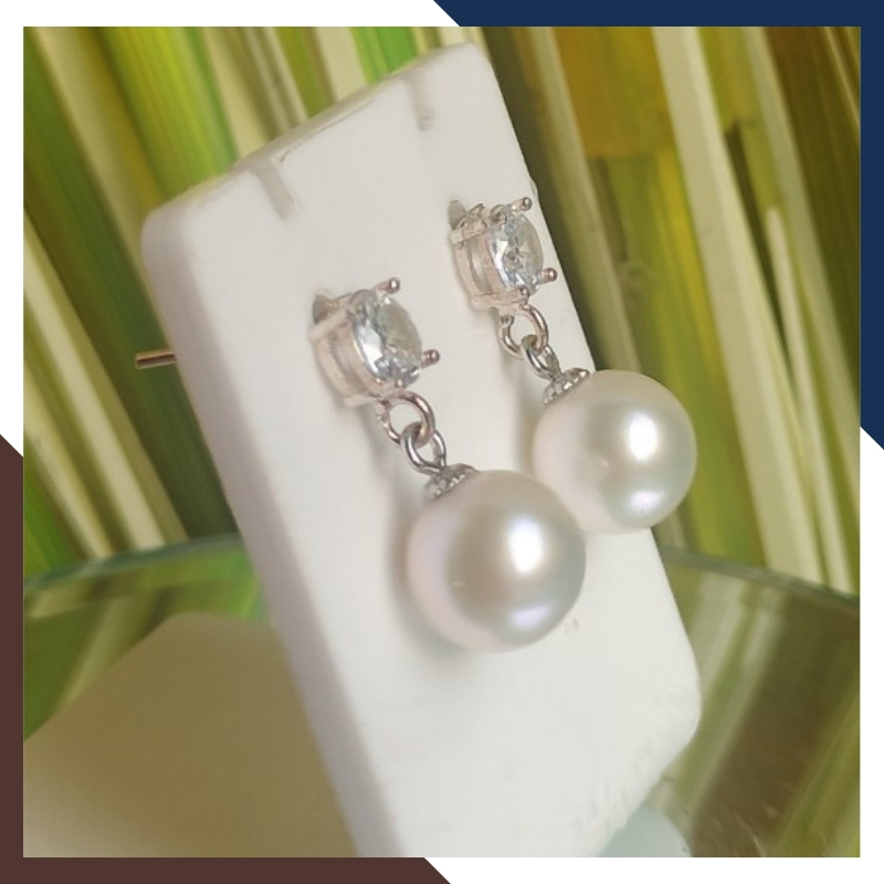 Bông tai ngọc trai thật, mẫu bông tai ngọc trai tòn ten mới đẹp sang trọng cho nữ mã K60TT78