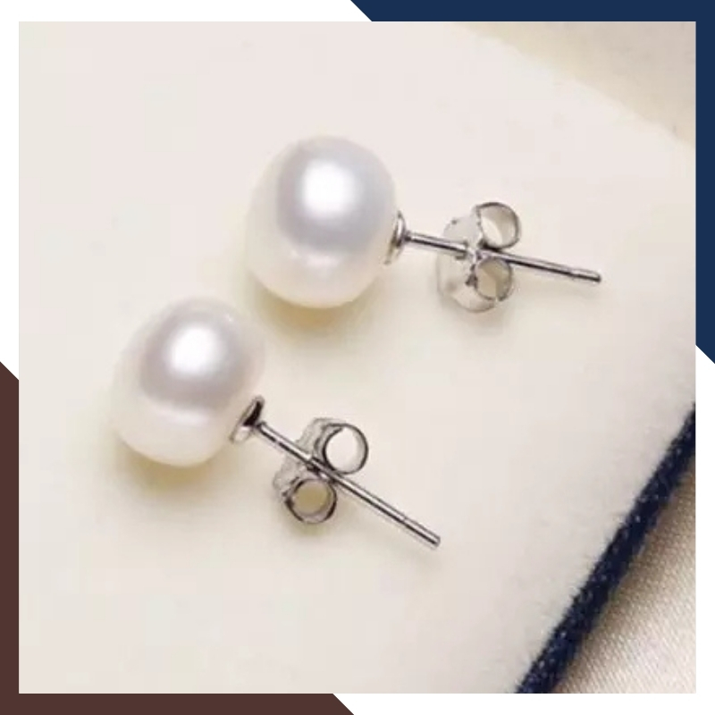 Bông tai nụ ngọc trai bạc size 6-7mm cho nữ đẹp mã 67AC85