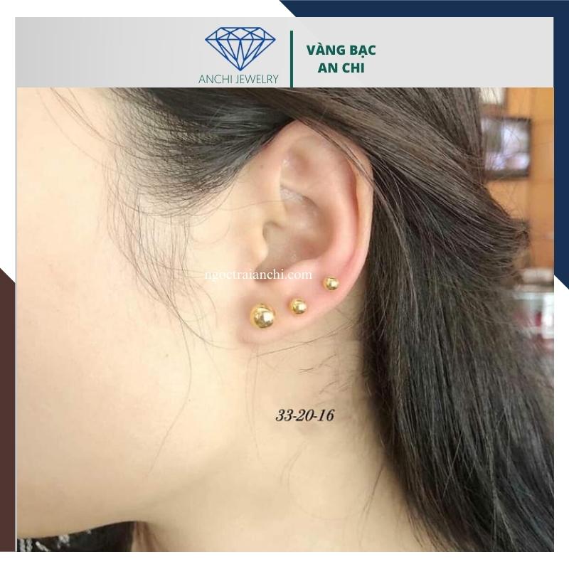 Bông tai nụ bi vàng tây 10k mã BTV06