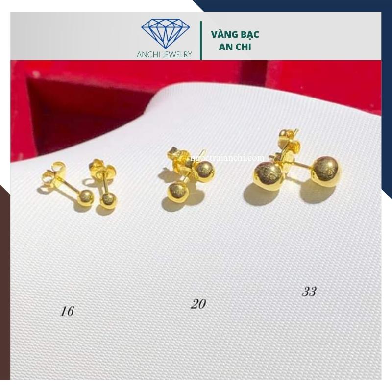 Bông tai nụ bi vàng tây 10k mã BTV06