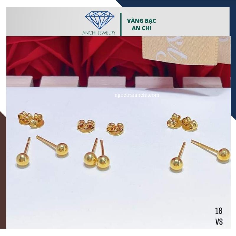 Bông tai nụ bi vàng tây 10k mã BTV06
