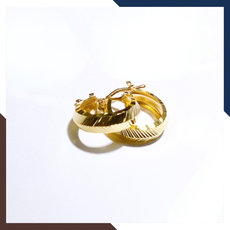 Bông tai tròn vàng tây 10k hình lông vũ mẫu mới đẹp cho nữ mã TL414754
