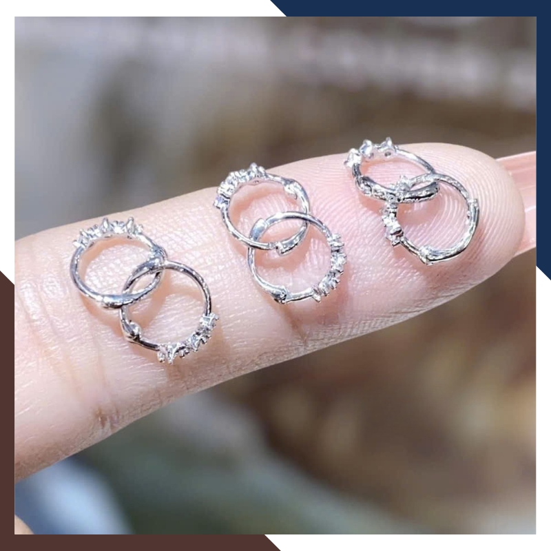Bông Tai Tròn Vàng Trắng 10k Cho Bé BTVCB03