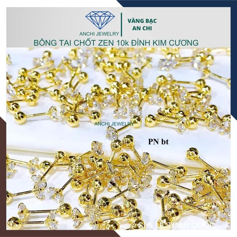 Bông tai moissanite vàng tây 10k cho nữ mã BTV09