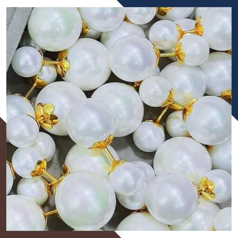 Bông tai vàng tây 10k đính ngọc trai thật, hoa tai ngọc trai 2 đầu trẻ trung cho nữ mã 1p5TT610711