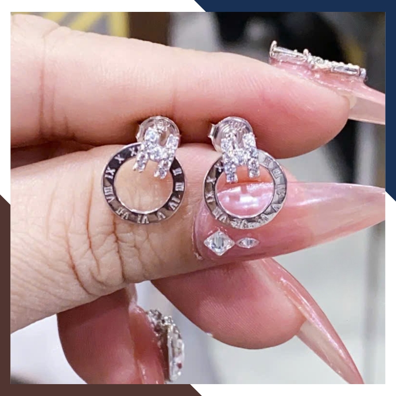 Bông Tai Vàng Trắng Nữ 10k BTV176